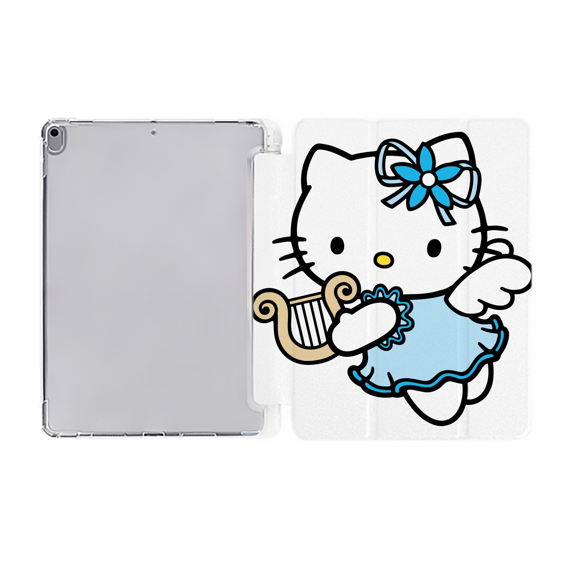 （画像用） Hello Kitty ハローキティ IPad ケース ペン収納付き 三つ折りスタンド PUレザー×シリコン 対応機種9.5/10.5/10.9インチ